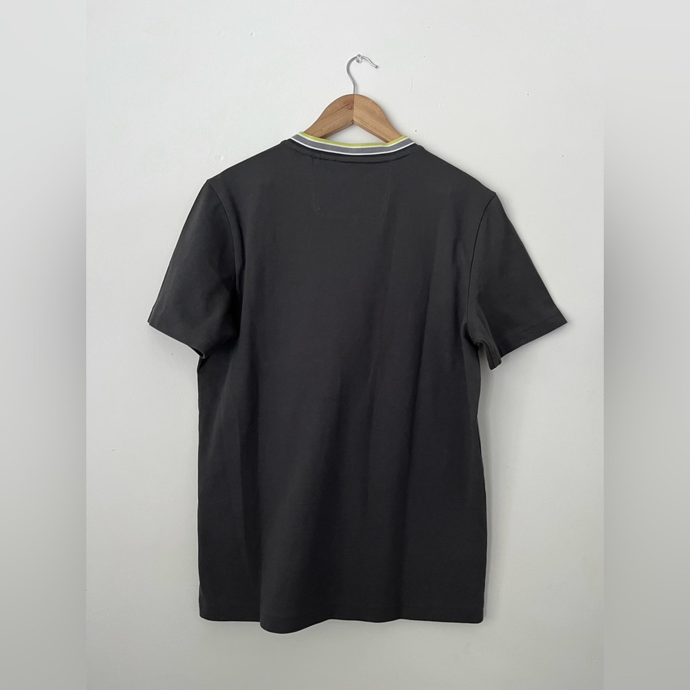 BOSS COTTON-PIQUÉ T-SHIRT WITH JACQUARD-WOVEN BACK COLLAR GRAY - Picture 6 of 10
